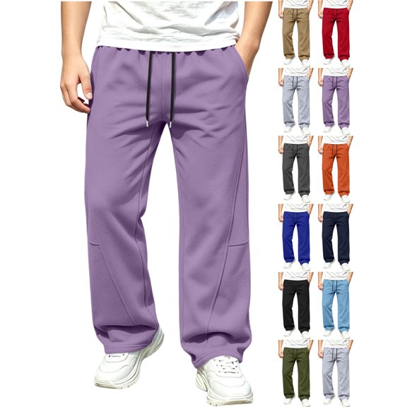 Boys Wide Leg Sweatpants,Size 5-15 Elastic Waist Sportswear Pants with Side Pocket for Daily Casual Wear