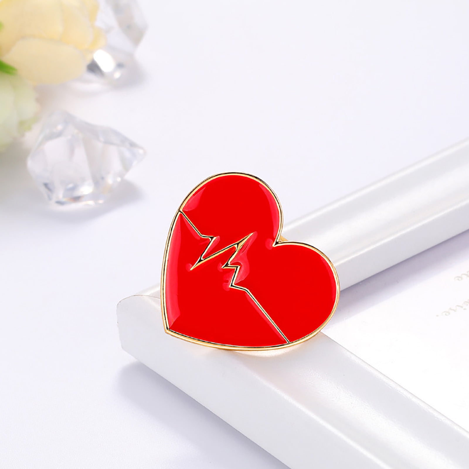 Broche Stéthoscope En Forme De Cœur - Bijou Fantaisie Alliage, Neuf Avec étiquettes