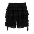 thumbnail image 2 of LiiYii Women's Safety Shorts Lace Ruffles Pumpkin Bloomer Knicker Victorian Pumpkin Panties Black S, 2 of 5