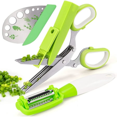

5 Blade Kitchen Scissors Herb Stripper Stainless Steel Kitchen Tool Set