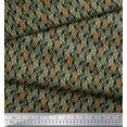 thumbnail image 2 of Soimoi Polyester Crepe Fabric Leaves Small Printed Craft Fabric by The Yard 52 Inch Wide, 2 of 3