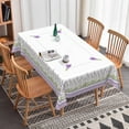 thumbnail image 4 of SUNOLIFE Lavender Floral Tablecloth Rectangular Spring Purple Flowers Table Cloth Cover 60x102 Inch, 4 of 4