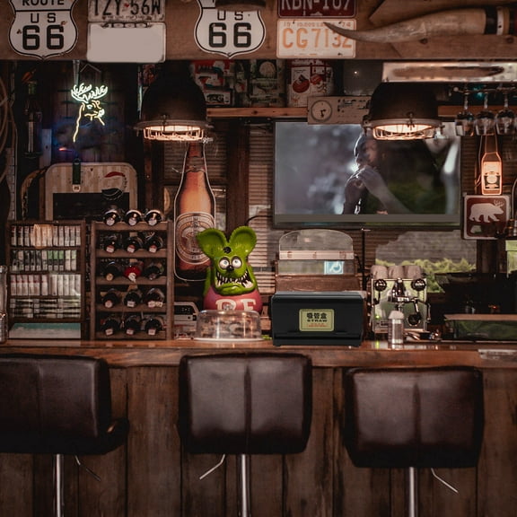 WHAMVOX 1Pack Black Plastic Restaurant Straw Dispenser Box for Coffee Shop 31x7.1in