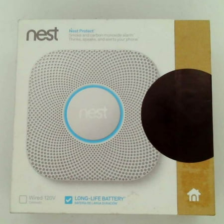 Refurbished Nest Protect Smoke and Carbon Monoxide Alarm, Protect Your Home From Fire and Gas Leaks, Even When You're Away, Battery Powered