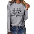 thumbnail image 2 of Qertyioot Noël Femmes Mode Casual Sweat-Shirt, Manches Longues Col Rond Imprimé Ample Tops, 2 of 6