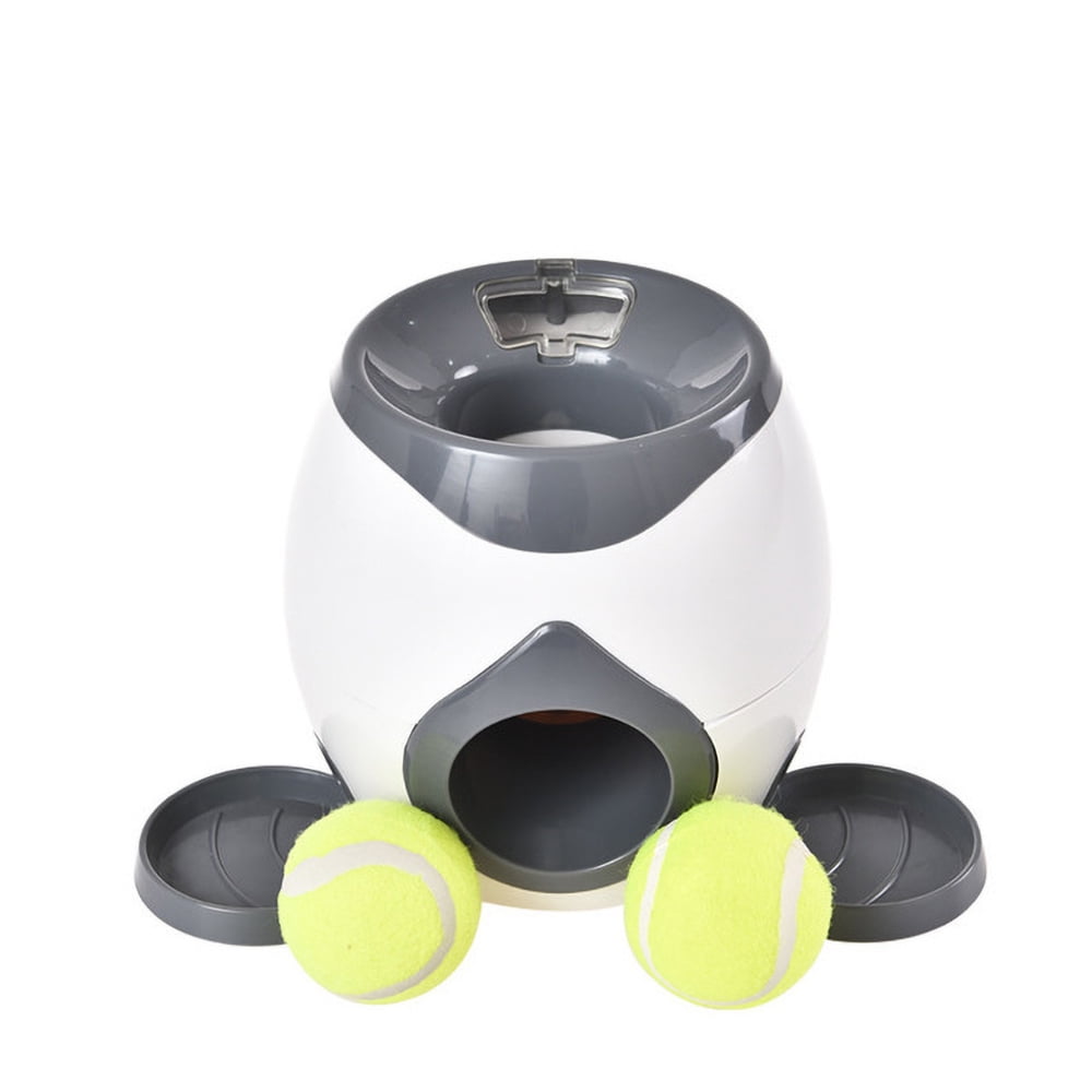 interactive tennis ball launcher and treat