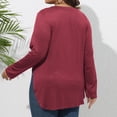 thumbnail image 6 of WREESH Womens Fashion Asymmetric Hem Tops Long Sleeve Large Solid Color Loose Top Blouse Pullover Red, 6 of 6