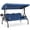 Blue, variant on HOMREST 3 Seat Porch Swing with Adjustable Canopy, Patio Swing with Stand(Khaki)