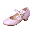 thumbnail image 3 of Girls Dress Shoes Low Heel Princess Flats Mary Jane Flower Wedding Party Glitter Shoes for Kids Toddler, 3 of 9