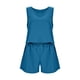 thumbnail image 5 of Conjunto de pantalones cortos sin mangas de cintura alta para mujer: ajuste holgado informal, dos piezas para primavera/verano, estilo versátil para la playa/vacaciones, 5 of 5