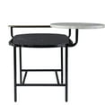 thumbnail image 6 of JERFIT Modern Oval Coffee Table with Storage Shelf, Faux Marble Top and Metal Frame for Living Room, Sofa Table, Black Cocktail Table, 6 of 8