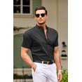 thumbnail image 2 of COOFANDY Men's Short Sleeve Button Down Shirt Muscle Fit Mandarin Collar Shirts Business Casual Outfits, 2 of 6