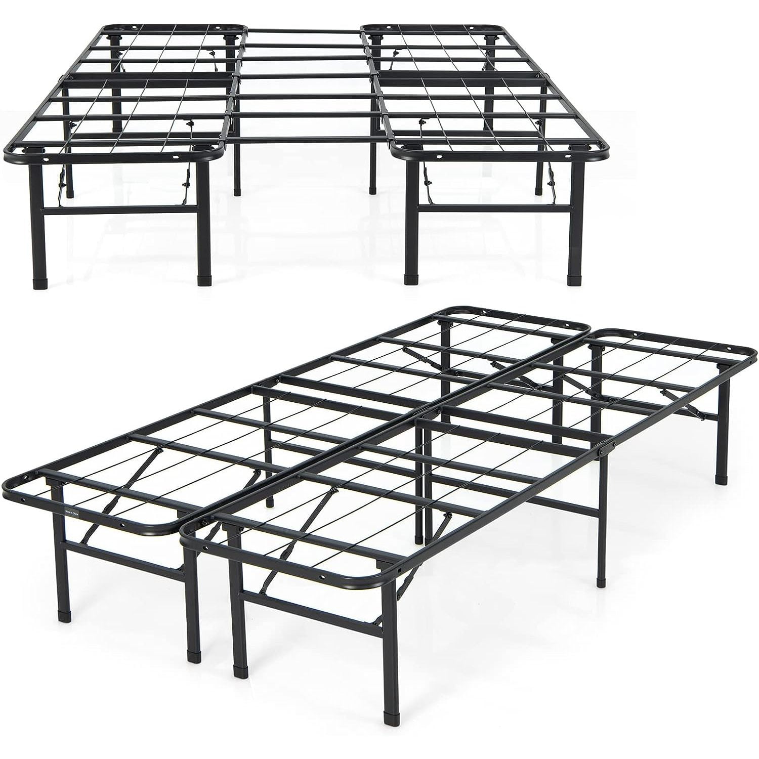 XINiHoXe Folding Metal Platform Bed Frame, 13 Inch Heavy Duty Steel