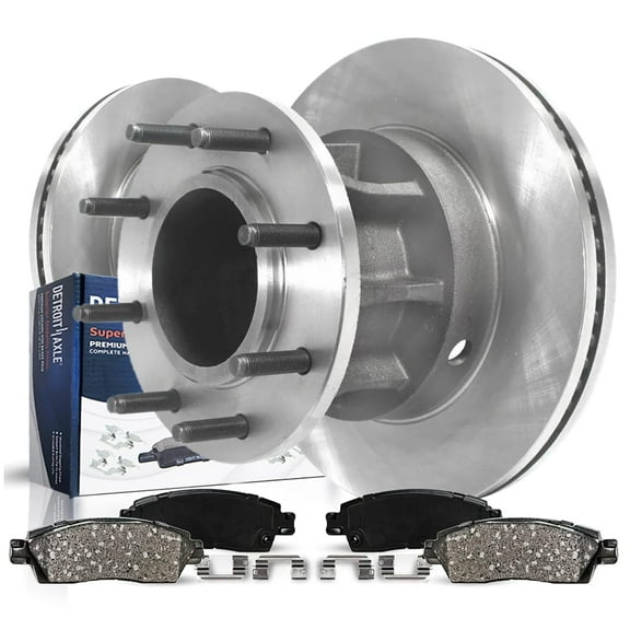Detroit Axle - 4pc 14.29" inch (363mm) Front Brake Kit for 2013-2022 Ford F-350 Super Duty [RWD], Disc Brake Rotors Ceramic Brakes Pads with Hardware