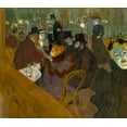 thumbnail image 2 of Toulouse-Lautrec, Henri de  22x20 Gold Ornate Wood Framed with Double Matting Museum Art Print Titled - At the Moulin Rouge, 2 of 4