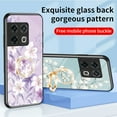 thumbnail image 4 of Nalacover for OnePlus 10 Pro 5G Slim Case,Exquisite Floral Pattern 360 Rotating Diamond Ring Holder Anti-Scratch Soft TPU Silicone Bumper Rubber Tempered Glass Back Cover.Peony, 4 of 9