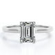 thumbnail image 1 of JeenMata Anillo Minimalista con Corte Esmeralda de 1 Quilate y Engaste en Garra para Mano Derecha, Chapado en Oro Blanco de 18 K sobre Plata, 1 of 6