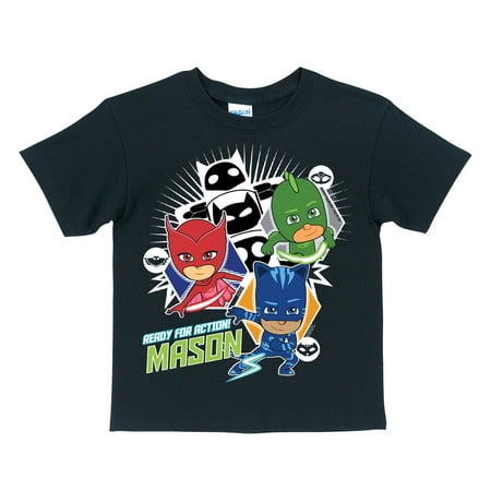 Ready Youth T-shirt - PJ Masks Ready For Action Black Youth T-Shirt - S, M, L, XL