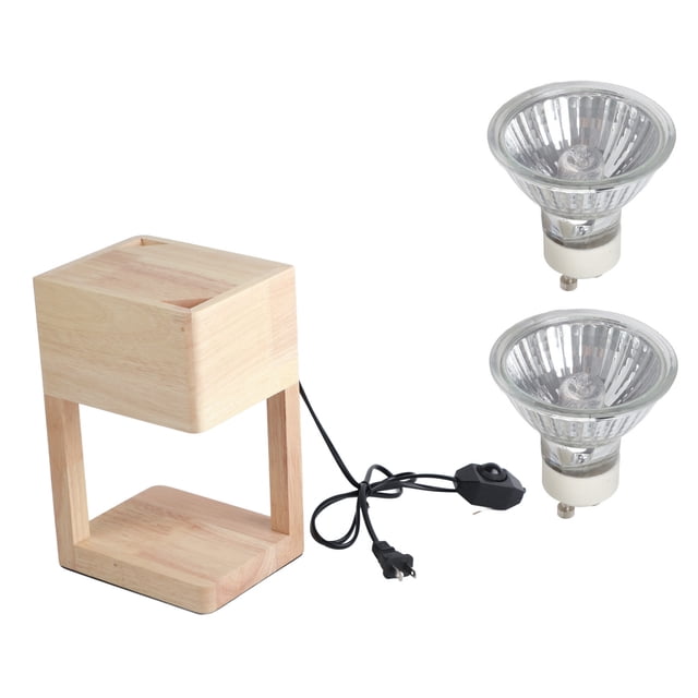 Lámpara de vela de madera, lámpara calentadora de velas regulable, enchufe estadounidense de 110? 240V para cabecera de dormitorio