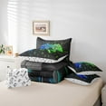 thumbnail image 4 of Erosebridal Gamer Bedding Queen Size, Gradient Green Blue Checkered Comforter Sets with Sheets, Video Game Room Decorative, Reversible 7-Piece, 4 of 5