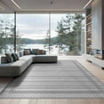 thumbnail image 2 of ODIKA Hallway Contemporary Lattice Web Striped Band Pile Way Grey for Dining Room, Large Office, Lounge, Non-Slip Chair-Friendly, 2 of 7