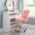 thumbnail image 2 of Linon Wilaford Task Chair with Adjustable Height & Swivel, 275 lb. Capacity, Vibrant Pink Faux Fur, 2 of 14