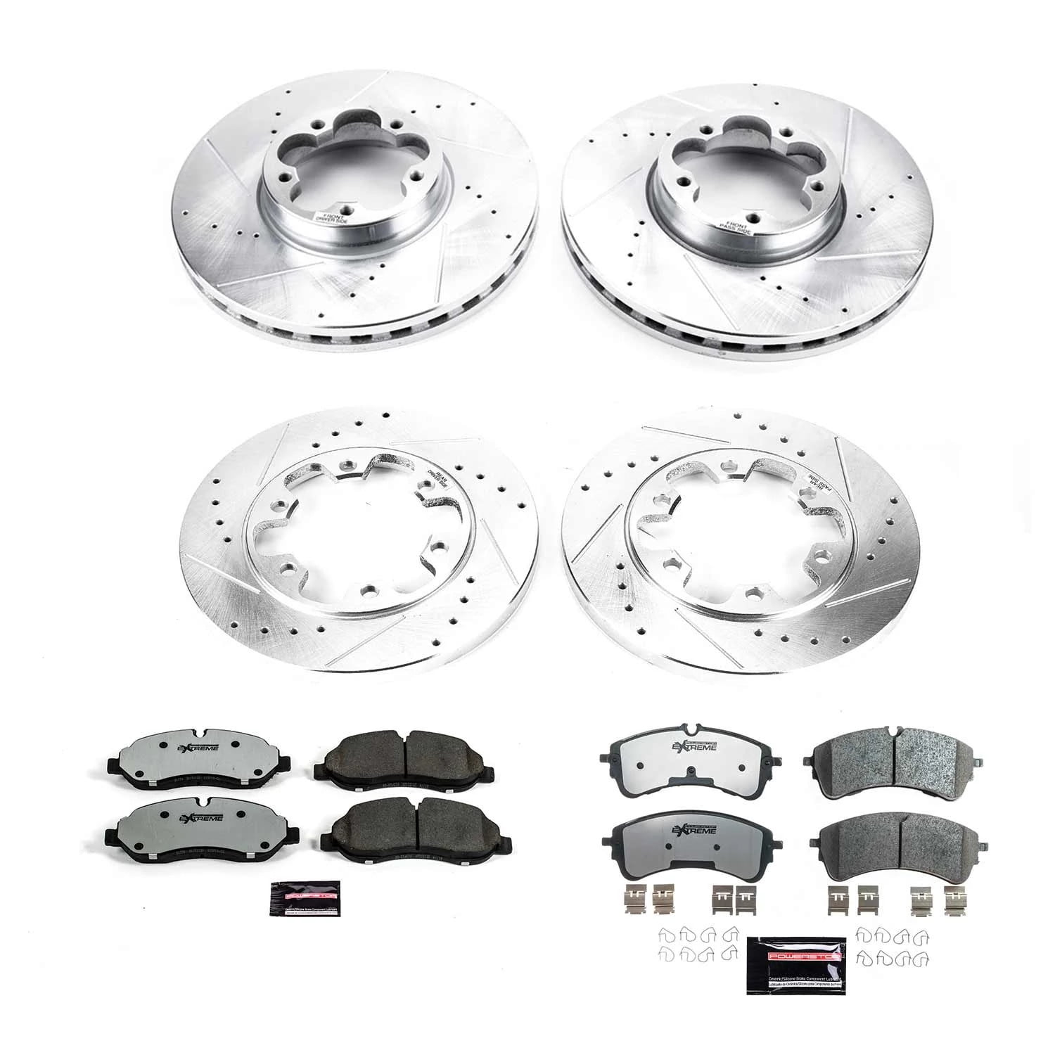 PowerStop Front and Rear Z36 Truck & Tow Carbon-Fiber Ceramic Brake Pad and Drilled and Slotted Rotor Kit Fits: FORD Select Models K8806-36