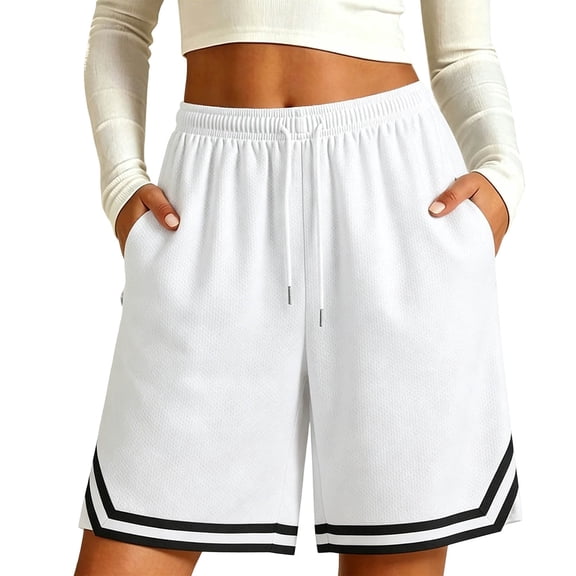 Dagugfen Athletic Shorts for Women Drawstring Loose Fitted Elastic Waist Workout Gym Running Shorts with Pockets