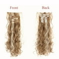thumbnail image 2 of SHCKE Clip in Hair Extensions 24 Inch Hairpieces 8 Pieces Set Clip On Hair Extension Curly Double Weft Hair Extensions Synthetic Hairpiece for Women Ginger Brown Mix Bleach Blonde, 2 of 6