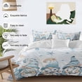 thumbnail image 5 of Ocean Dwarf Full Size Comforter Set, Coral Starfish Jellyfish Seaweed Bedding for All Seasons, 4 Pcs Bed Set, 1Quiltcover (86"x86") ,1Sheet(80"x116"), 2Pillowcases (30"x20"), 5 of 9
