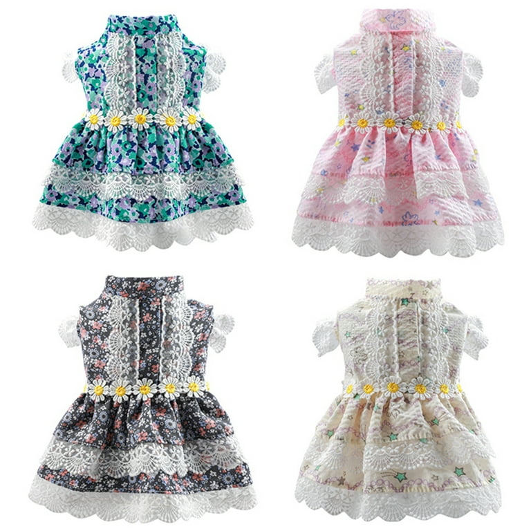  5 Pieces Dog Dresses for Small Dogs Girls Floral