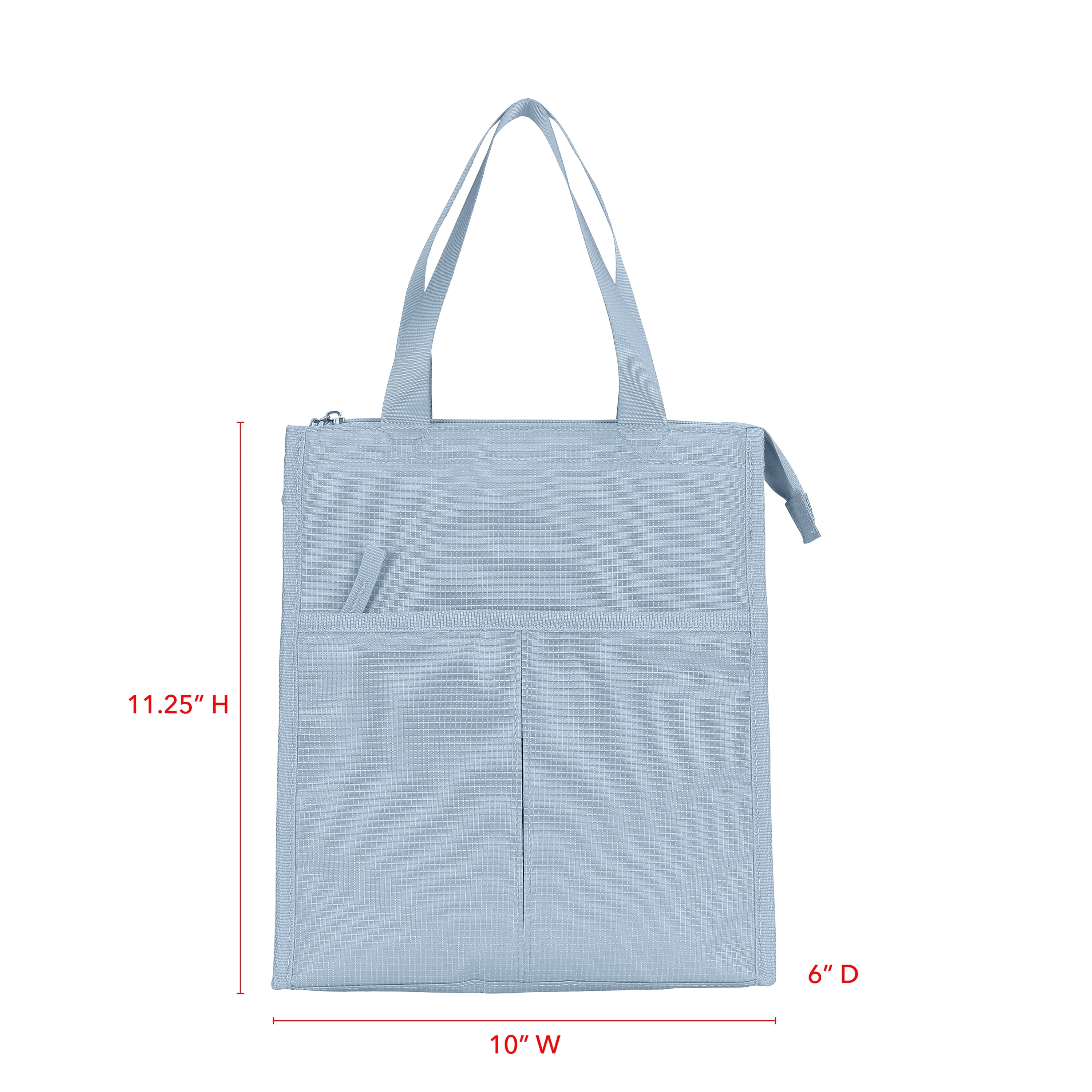 Mainstays Blue Polyester Zippered Reusable Lunch Bag, Best Used for On-the-Go Snacks and Small Portions