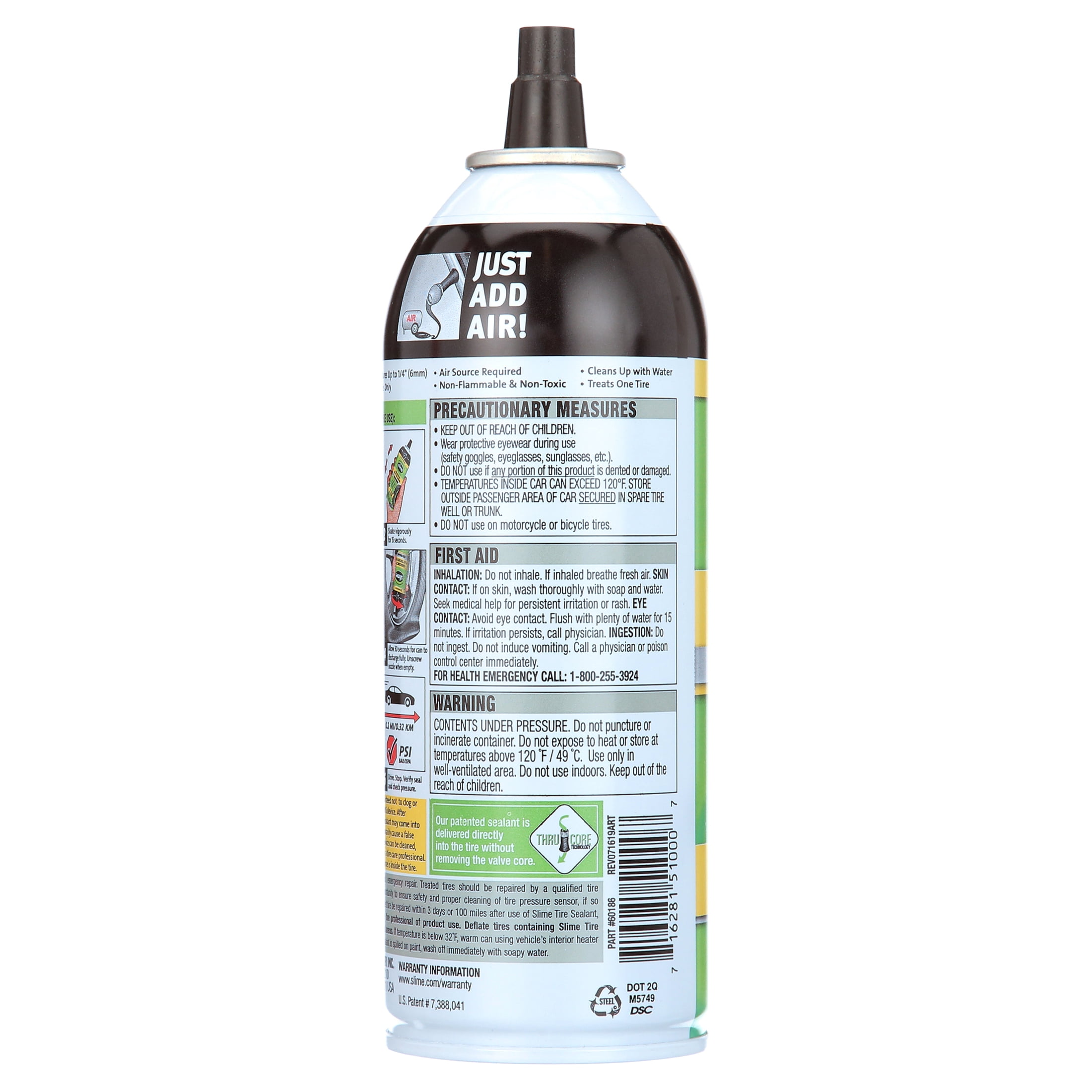 (3 pack) Slime Thru-Core Emergency Flat Tire Sealant for Cars 14 oz - 60186