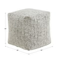 thumbnail image 5 of Weston Home Dinant Upholstered Square Pouf Ottoman, Black & White Tweed Chenille, 5 of 5