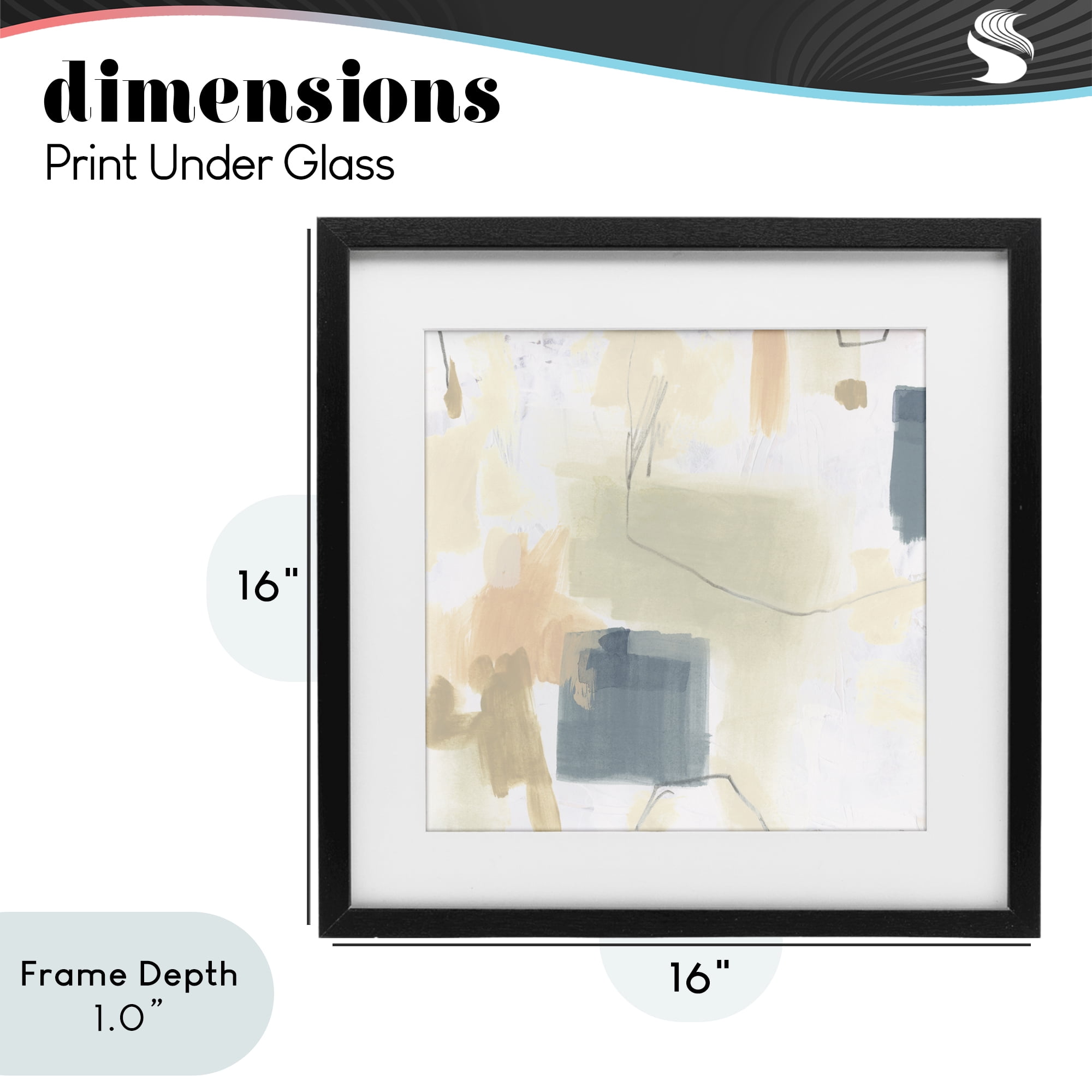 Stupell Industries Minimal Plaster Line Black Framed Print Under Glass, design by June Erica Vess