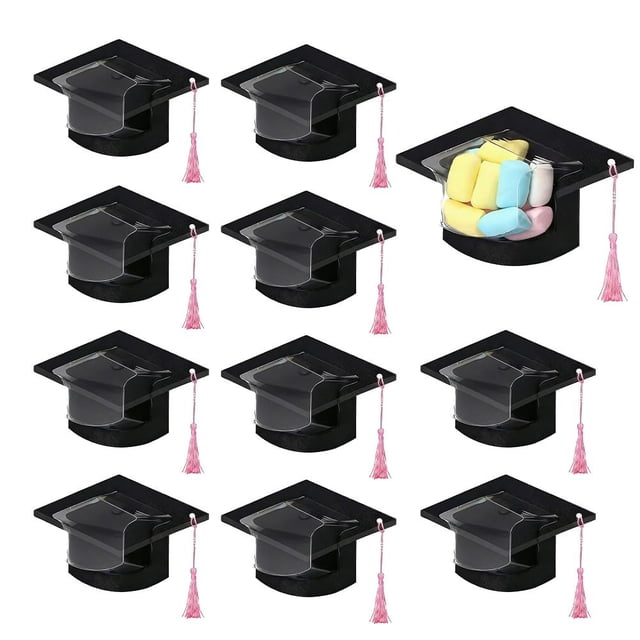 Graduation Cap Candy Money Holders Gift Box Graduation Centerpiece Party Flower Clear