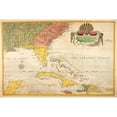 thumbnail image 3 of Catesby, Mark 24x17 Black Modern Framed Museum Art Print Titled - Map of Carolina, Florida and the Bahama Islands, 3 of 5