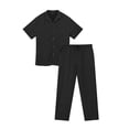 thumbnail image 4 of GENTS BLISS Men 2 Piece Set Linen Outfit Casual Short Sleeve Button Down Shirt and Linen Pants, 4 of 10