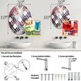 thumbnail image 4 of Designart "Enchanting Kawaii Moonlit River" Landscape Lake River Plaid Round Wall Mirror - Landscapes Oval Printed Decorative Mirror - Multiple Color Options, 4 of 5