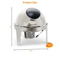 thumbnail image 3 of GloryStar Chafer de Buffet en Acier Inoxydable 6,3 QT, Plat à Rouler Rond avec Couvercle en Verre pour Fêtes, Mariages, Banquets, 3 of 8
