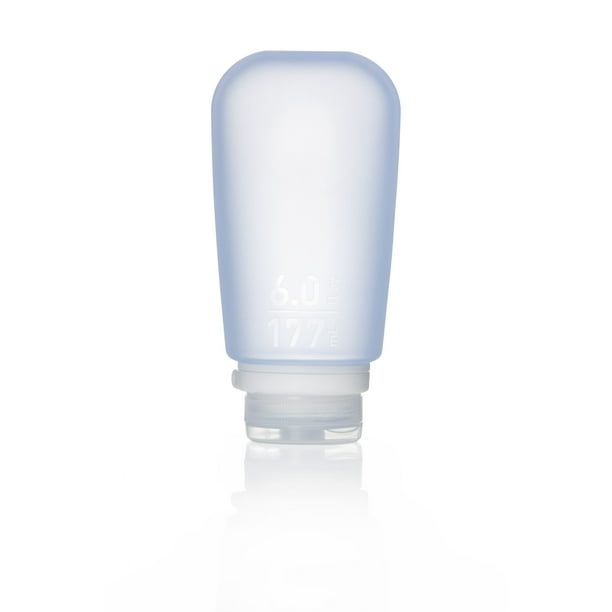 Botella de viaje rellenable de silicona humangear GoToob+ XL azul