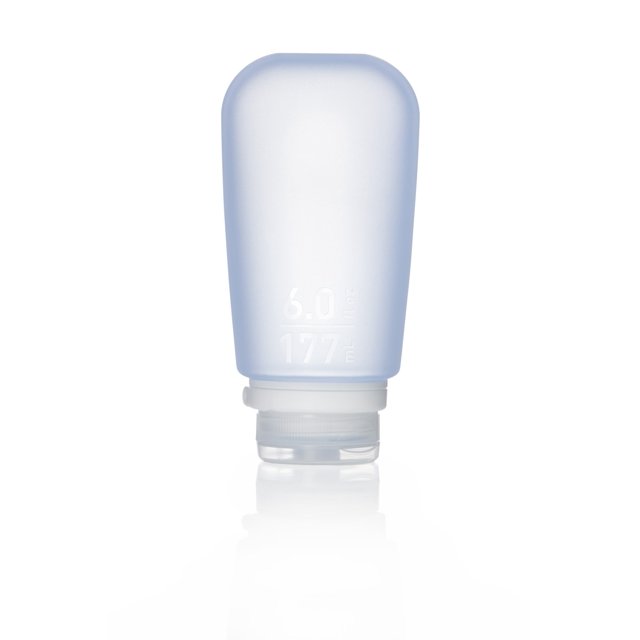 Botella de viaje rellenable de silicona humangear GoToob+ XL azul