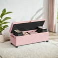 thumbnail image 3 of SONGMICS HOME 43.3" Storage Ottoman Bench 27 Gal (103 L) Capacity End-of-Bed Bench Ottoman with Storage for Bedroom Jelly Pink, 3 of 8