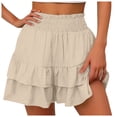 thumbnail image 1 of Women's Fashion Solid Color Wide Leg Shorts - Soft Rayon, Suitable for Casual/Sports, Machine Washable, 1 of 5