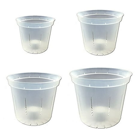 Slotted Clear Orchid Pots - Growers Assortment (4 pots - 1 each of 3