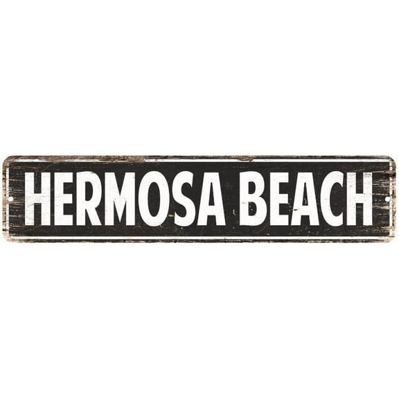 Hermosa Beach Vintage Look Gift Metal Sign Chic 4x18 204180008173