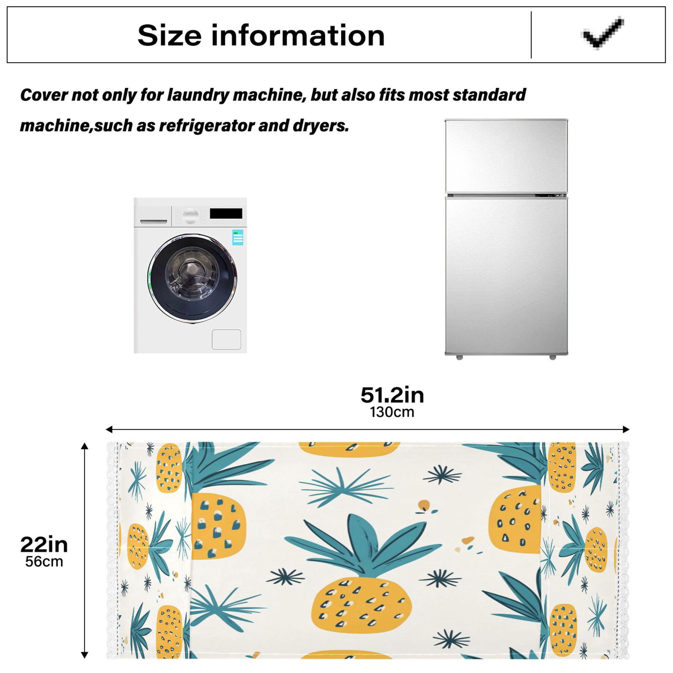 WOBOGO Illustration Of Pineapples with White Background Washing Machine Cloth Dryer Refrigerator Top Cover Protective Non-Slip Mat For Kitchen Laundry