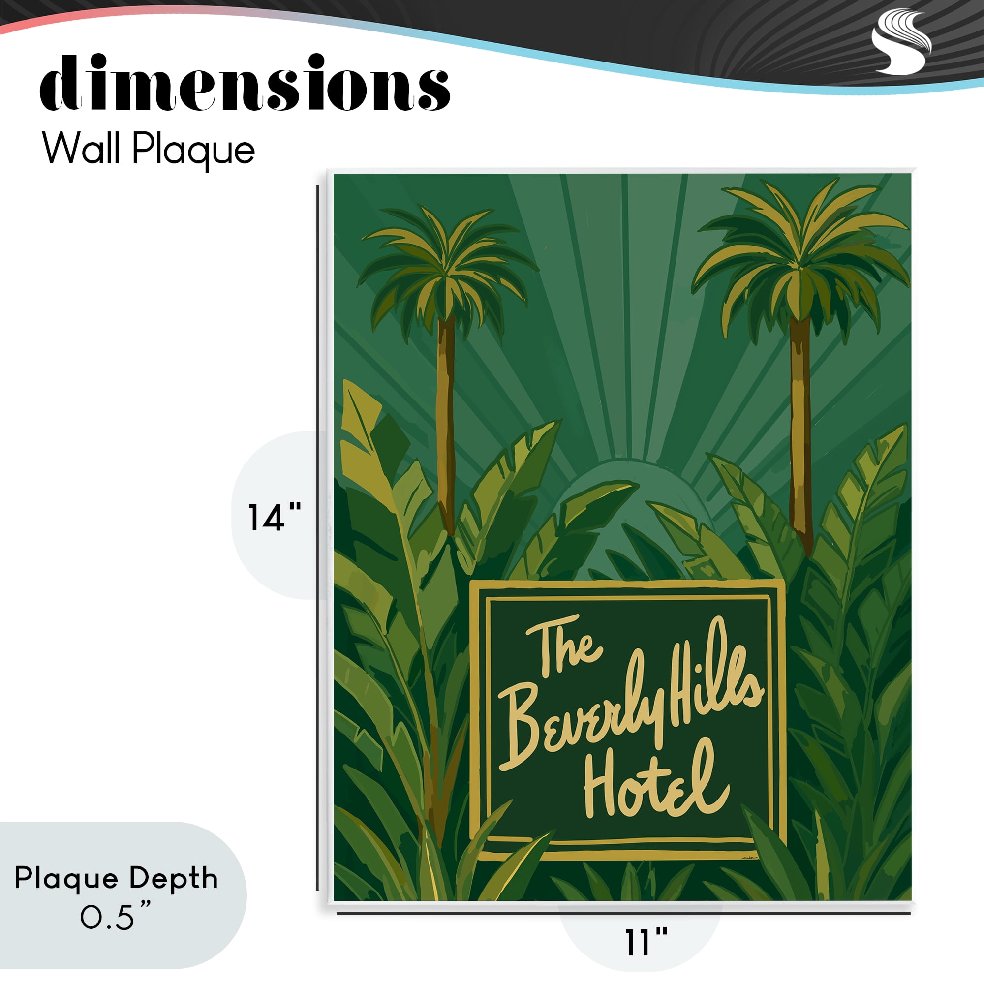 Stupell Industries Retro Beverly Hills Hotel Wall Plaque Art, design by Amelia Noyes