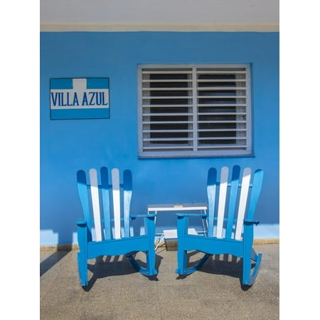 3d Porch Chairs on the Porch of a House, Vinales, Pinar Del Rio Province, Cuba Print Wall Art By Jon Arnold ()
