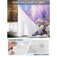 thumbnail image 3 of No Hook Shower Curtain with Snap in Liner,Spring Lavender Flowers Waterproof Bath Curtain Double Layers with See Through Top Window,Oil Painting Style Art Hotel Shower Curtains 36x72in, 3 of 9